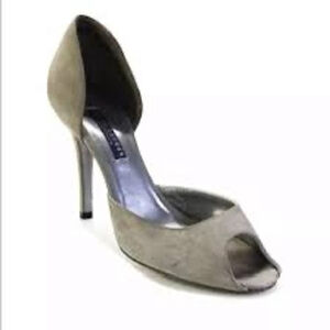 RALPH LAUREN PUPRLE LABEL | Amelda Suede D'Orsay Peep-Toe Pumps | Size 10